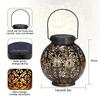 Projection Light New Solar Wrought Iron Lantern Hollow Outdoor Courtyard Landscape Garden Hanging Light Decorative Pendant