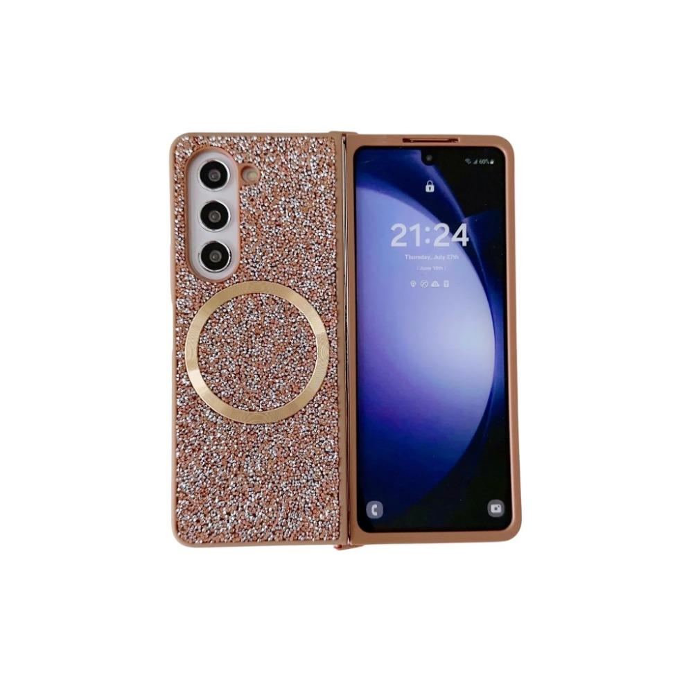 High-end Luxury Magsafe Magnetic Sparkling Diamond Brilliant Phone Case for Samsung Galaxy Z Fold 7 6 5 4 3 TPU Soft Edge Cover