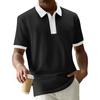 Men's Golf Short Sleeve Shirts Quarter-Zip Casual Lightweight Color Block Shirt