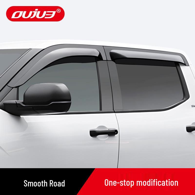 Toyota Tundra Off-road Sand & Gravel Deflector Rain Visor & Yellow Spotlight Decoration Accessory.