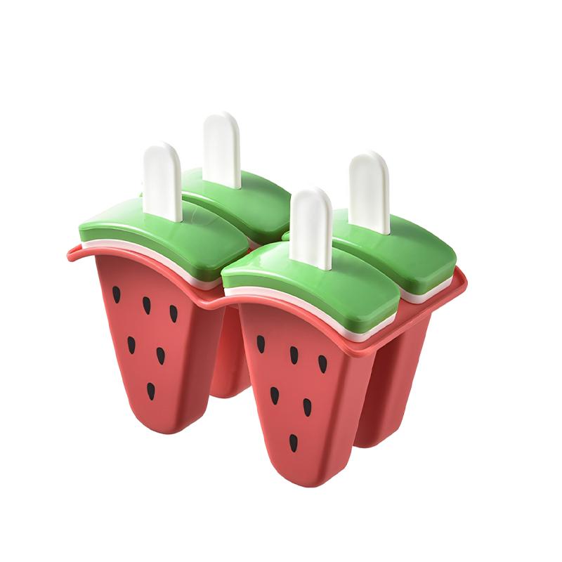 

Ice Cream Mold With Cover Watermelon Shape Mold Diy Homemade Ice Popsicle Mould Juice Milk Kitchen Ice Cream Make Tools 4 grid червоний