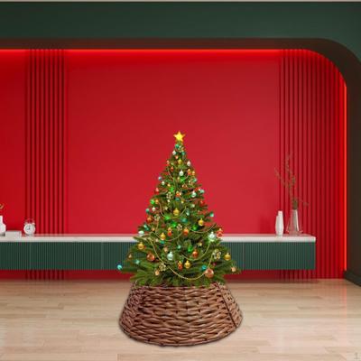 Weihnachtsbaumkragen Künstlicher Rattan-Korb Festival-Layout Türrahmen Schlafzimmer Partyzubehör Weihnachten