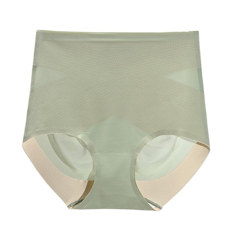 

Бесшовные трусики с высокой талией из ледяного шелка: Контроль животика, Дышащий хлопок, Антибактериальный, Летний комфорт, Доступны большие размеры XXL