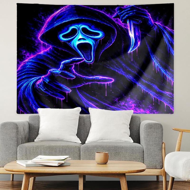 Ghostface Print Tapestry, Lightweight Wall Hanging, for Bedroom, Dorm, Living Room, Home Art Decor, Birthday Christmas Gift for Friends