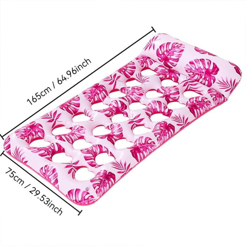 Durable Inflatable Water Floating Bed For Adults Extra Thick PVC Material Leaf Design Pool Mat