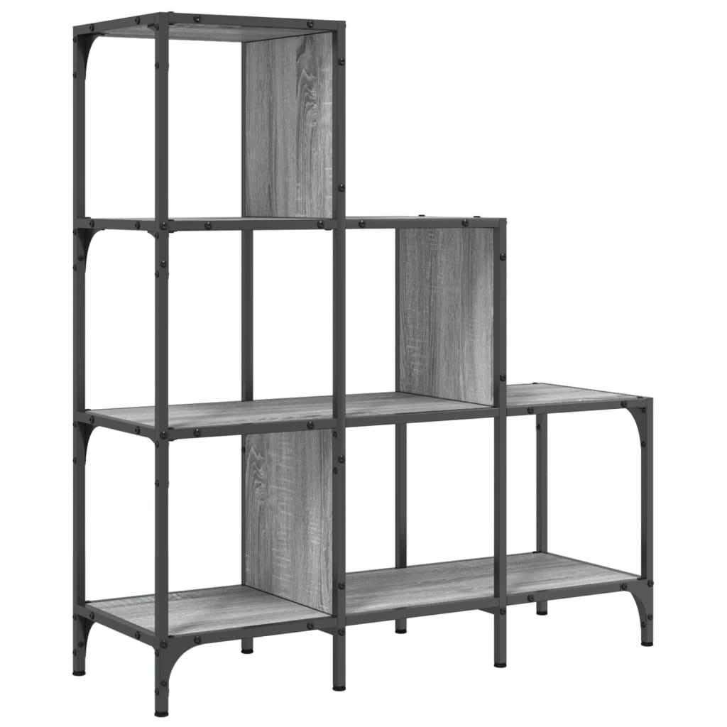 Bookshelf Gray Sonoma 92 x 30 x 102 cm Particleboard and Metal
