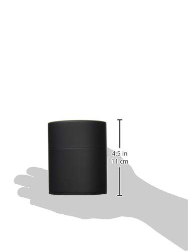 Nichinichi Tools Tea Caddy, Lacquered Tin, Flat Type, 200g, Steel, Made in Japan, Matte Black