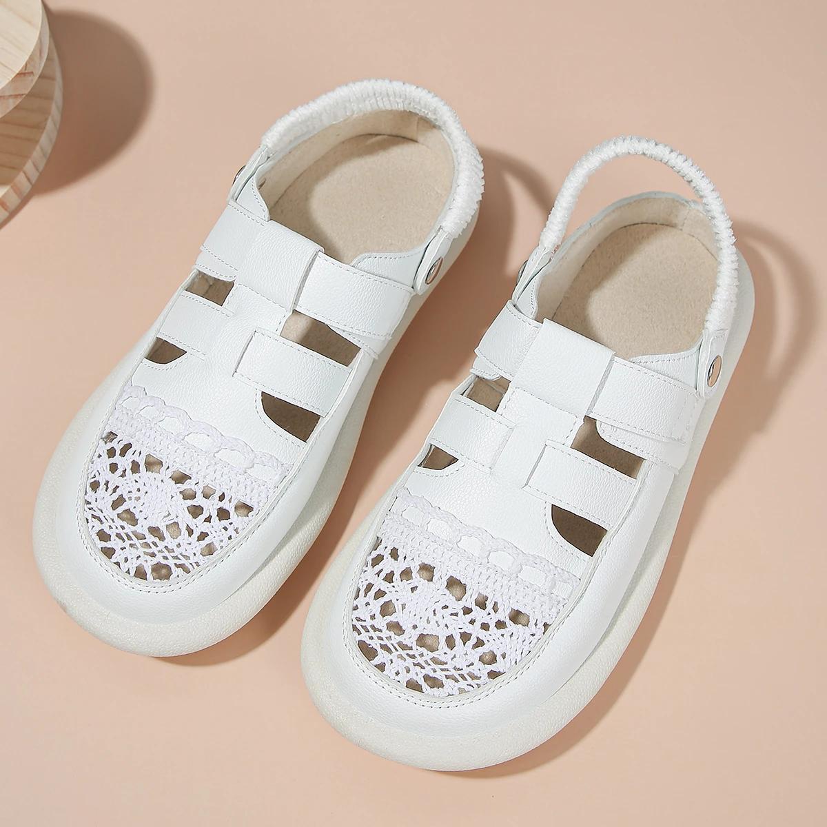 

Женские сандалии Летние туфли на платформе Женские роскошные сандалии Дизайнерская обувь Натуральная кожа Дышащие плоские повседневные женские сандалии 41