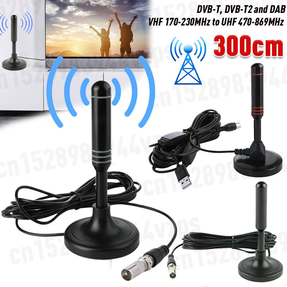 HD Digital TV Antenna 20dBi High Gain Amplified HDTV Antenna Support 4K 1080p Indoor Antenna 200 Miles DVB-T2 DAB Outdoor Aerial