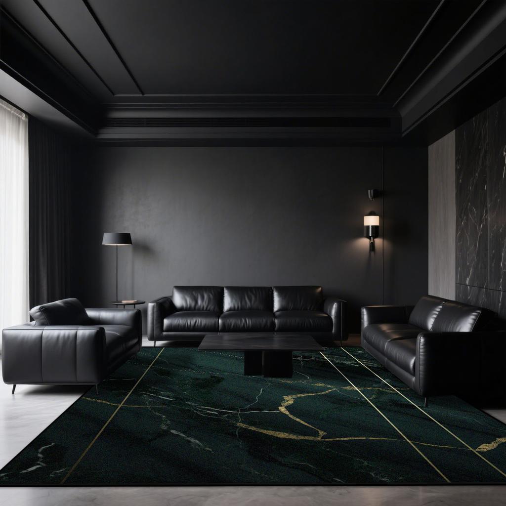 Black Marble Carpets for Living Room Dark toned Decoration Home Sofa Large Size Rugs Bedroom Cloakroom Short Velvet Floor Mat