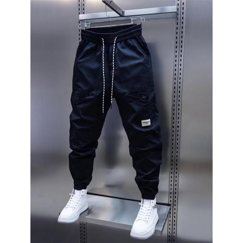 

Men s 2024 Trendy Retro Streetwear: Wide-Leg Casual Overalls L чорний