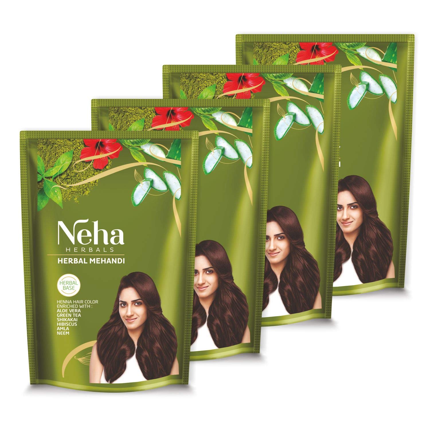 

Neha Herbals Henna Powder For Hair Color And Conditioning, Natural Herbal Mehandi For Soft Shiny Nourished Hair, 55 g EX Pack Of 4