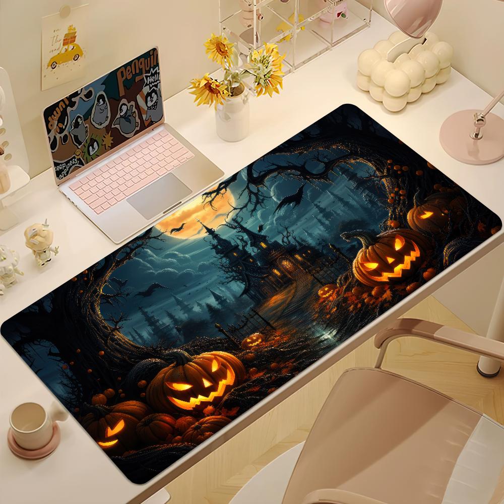 HHalloween Cute Pumpkin Mouse Pad Desk Mat Large NonSlip AntiFray Keyboard Ergonomic Office Rubber Pc Home Custom