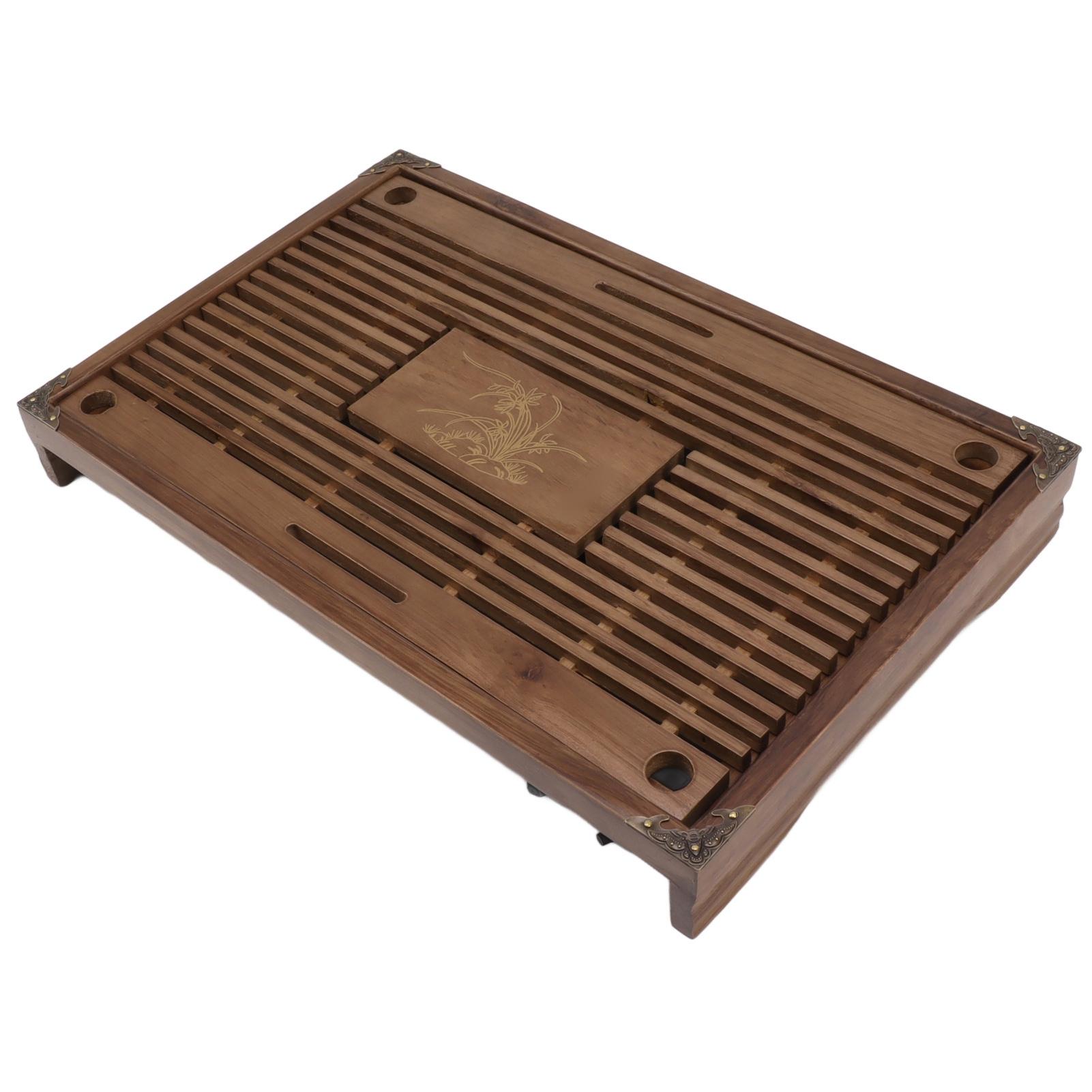 

Поднос для чая Гунфу с резервуаром для воды и дренажем, домашний декор, орнамент, сервировочный поднос для