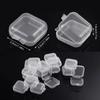 40pcs Mini Plastic Square Storage Containers with Hinged Lid Clear Jewelry Organizer for Earrings Rings Portable Pill Case Boxes