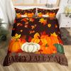 Fal Bedrom Decor Beding Set Twin Quen for Young Girls Women Autumn Harvest Theme Soft Duvet Cover Rustic Pumpkin Print Warm Comforter Cover