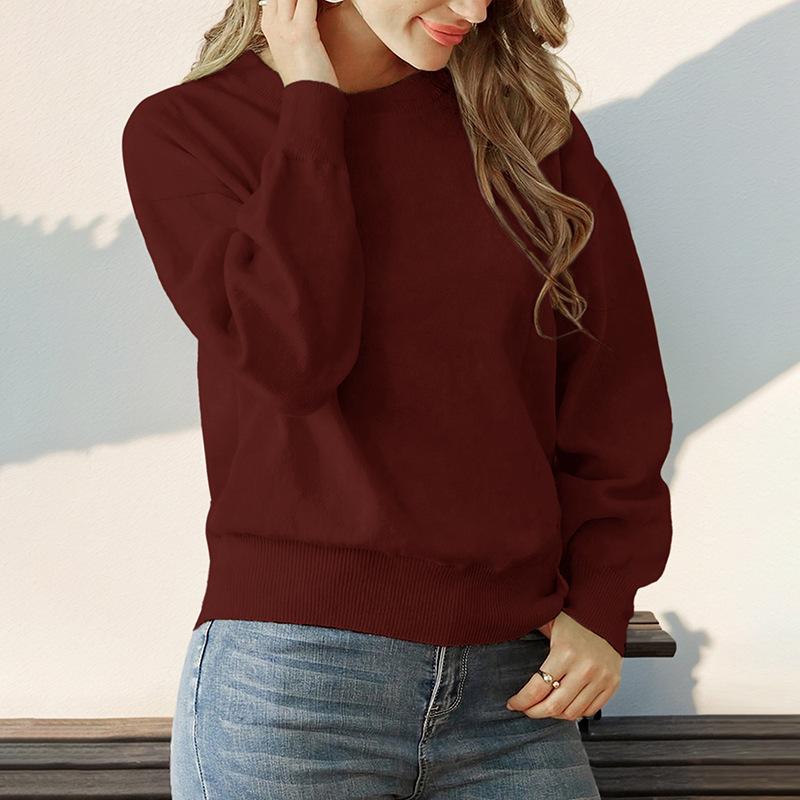 Autumn European & American Versatile Knit Heart Sweater - Women's Cute Round Neck Style