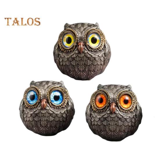 1/3 szt. Ręcznie robiona realistyczna statua sowy z dużymi oczami, misterne pióra, metalowa figurka sowy, wystrój domu