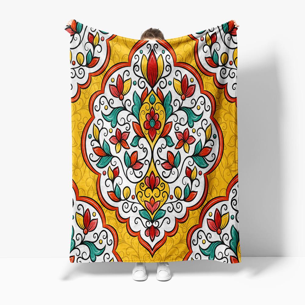 

Boho Floral Paisley Blanket Throw Sofa Bed Living Room Decorative Bedspread Cushion Cover Bedding 75x100cm