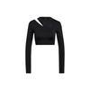 T Shirts Women's Black Crew Neck Straight Fit HM3179