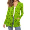 Women's Fashion Christmas Print Long-Sleeved Pocketed Slim-Fit Cardigan Coat