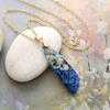 Luxury Premium Simple Natural Stone Fashion Bohemian Geometric Pendant Copper Plated Real Gold Necklace, Jewelry
