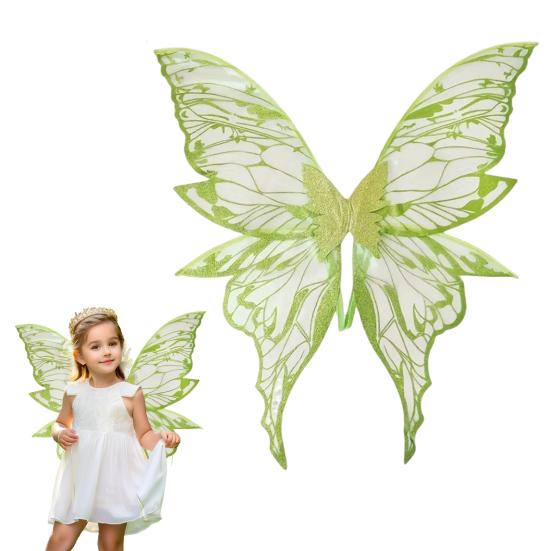Alvevinge for Jenter Kvinner Organza Engelvinger Halloween Sommerfugl Cosplay Kostyme for Cosplayfest Tilbehør