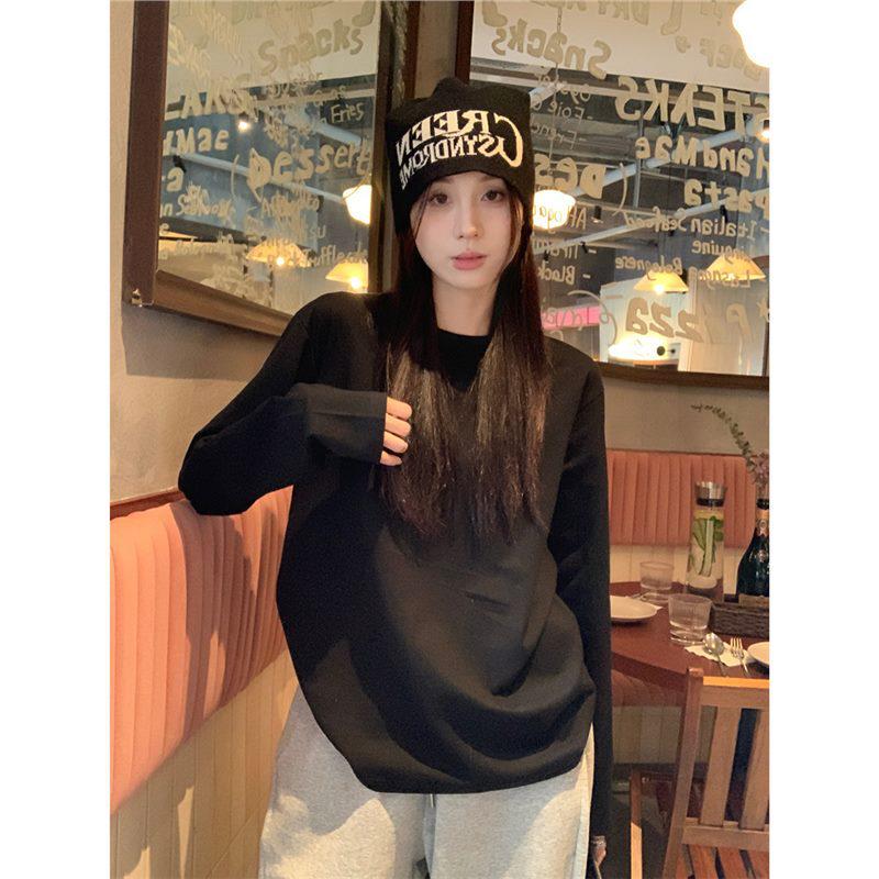 

Women s Autumn Slimming White Long Sleeve Pullover Shirt XXL