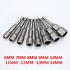 Magnetic Impact Nut Driver Socket Set Metric 6mm~19mm Impact Grade Nut Setters 6.35mm Hex Shank Drill Bit Adapter Drill Tool