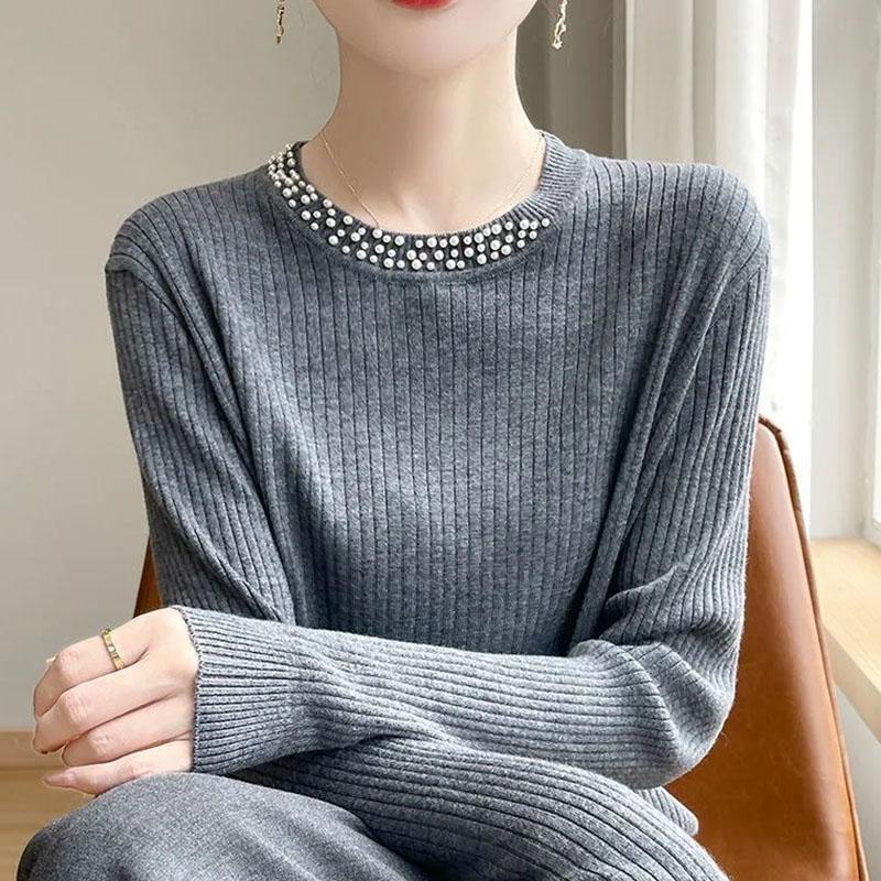 Pullover für Damen Herbst Winter Verdickter Pullover Warm Gestrickt Dehnbar Langarm Oversize Jumper Oberteile