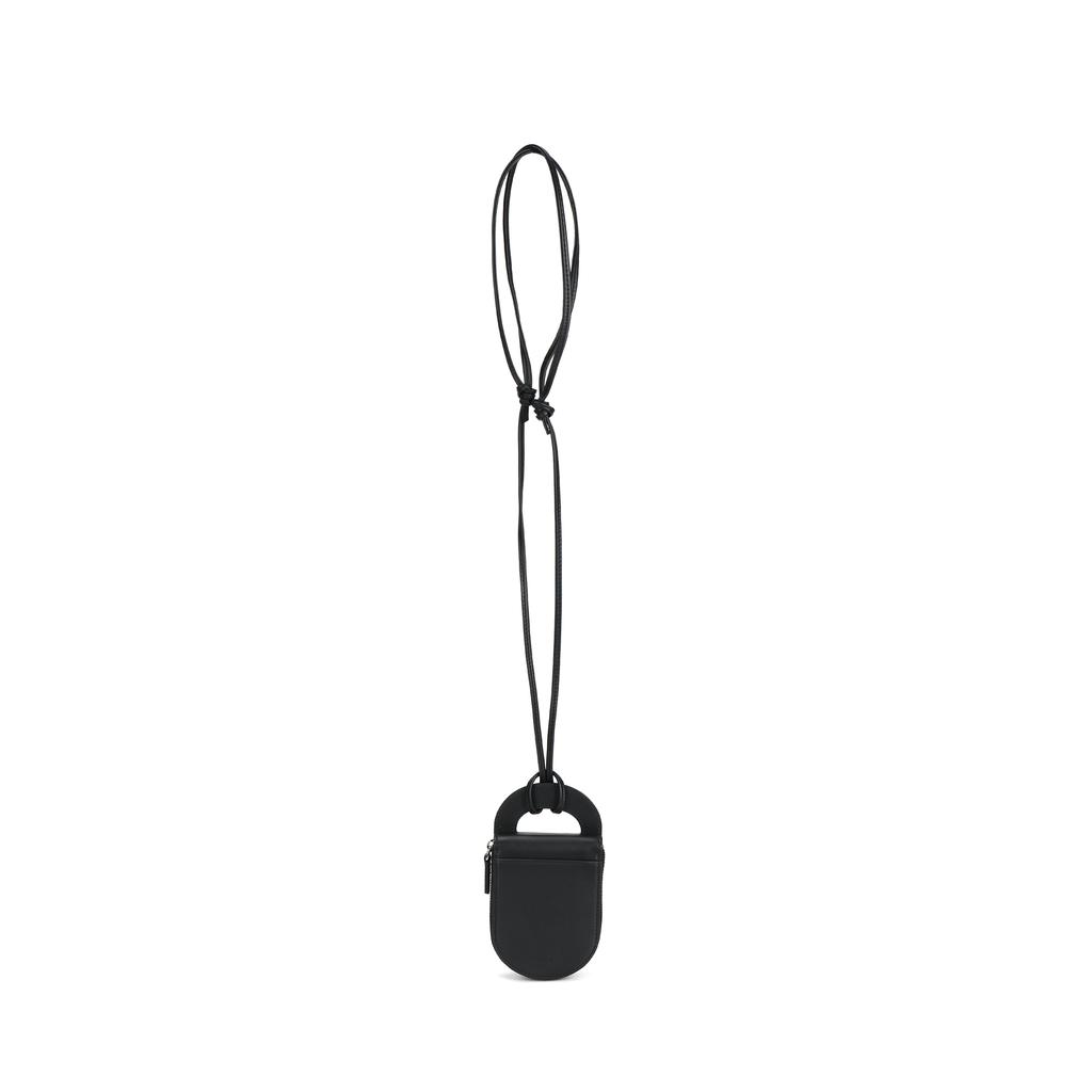 MCM Mode Travia Logo Geprägt Oval Abnehmbarer Schultergurt Leder Kartenhalter Damen Kartenhalter Schwarz MYADALD02BK001