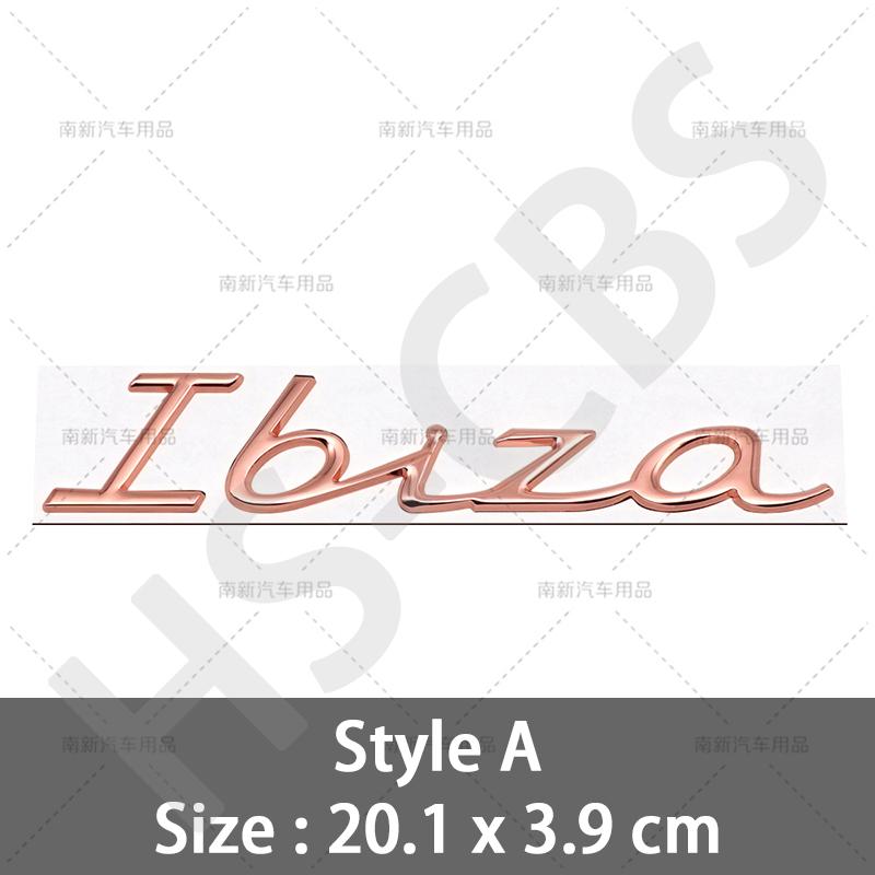 3D Metal Ibiza Emblem Car Rear Trunk Stickers Auto Body Decal Badge For Ibiza Letter Logo Decal Stickers Car Styling Accessories