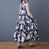 Ladies' Temperament Retro Printed Chiffon Loose Medium Long Dress