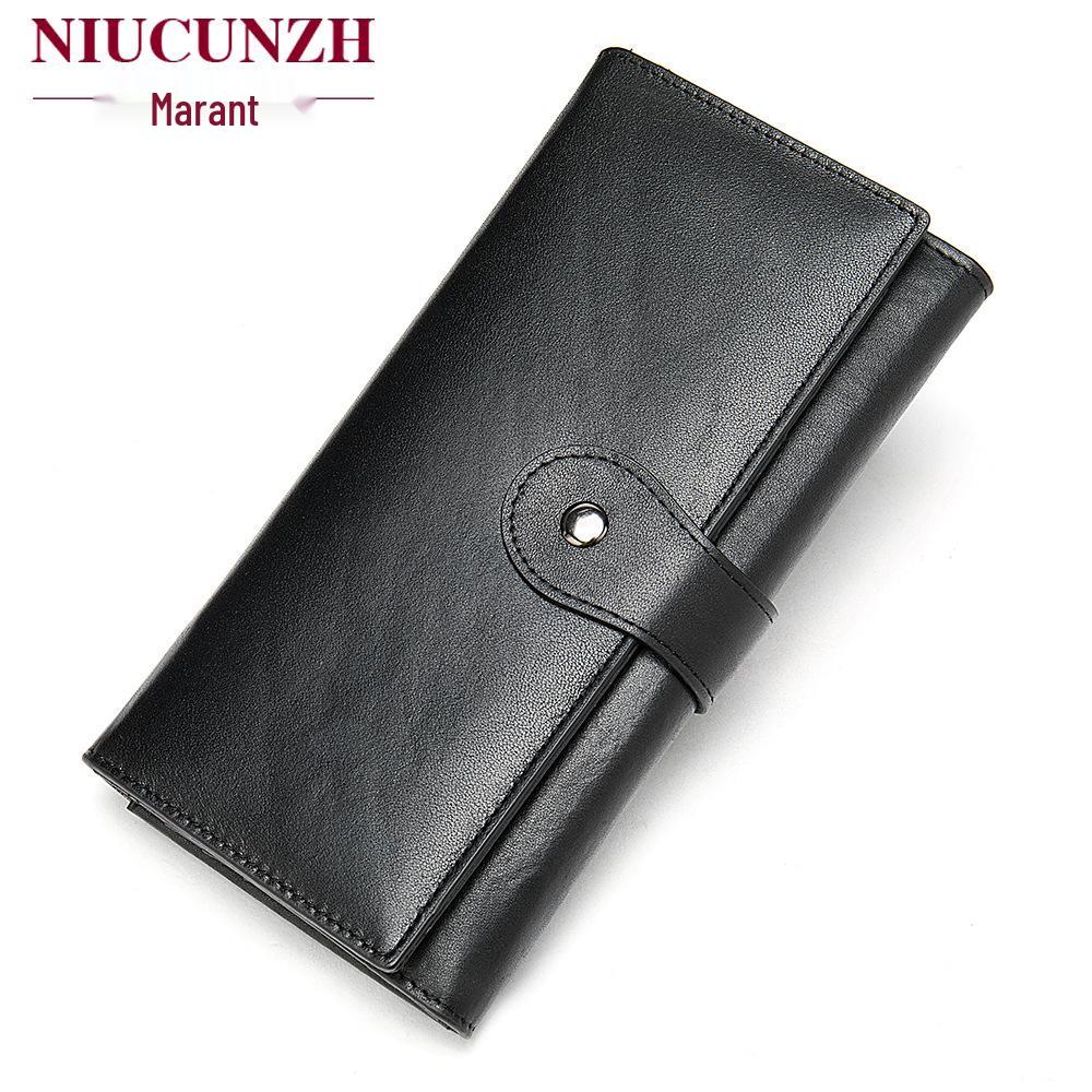 

Женский кошелек из натуральной кожи с RFID-защитой, с множеством отделений для карт и отделением для монет