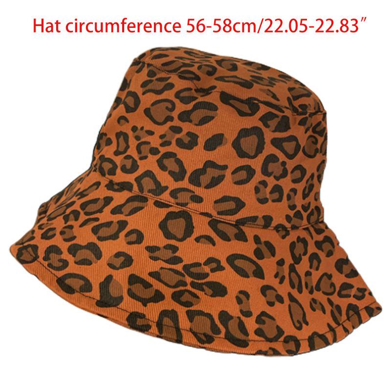 Summer Cotton Bucket Hat Leopard Print 