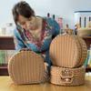 Round Gift Packaging Box Woven Handheld Suitcase Practical Storage Basket  Sundries Organizer