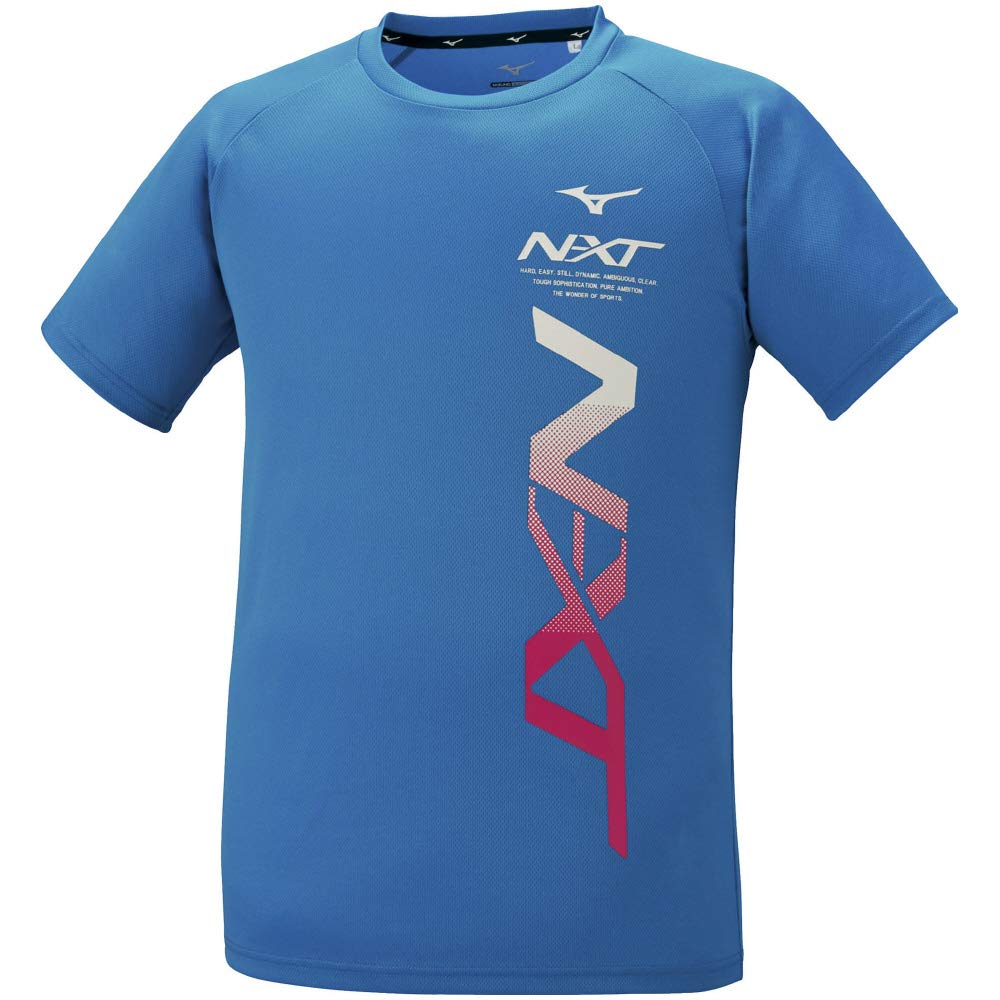 Mizuno Training Short Sleeve Diva Size O N-XT Wear, T-Shirt, Moisture-Wicking, Quick-Drying, 32JA1215, Blue,