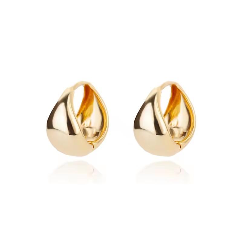 

Simple Temperament Stainless Steel Gold Color Smooth Surface Teardrop-shaped Hoop Earrings for Women Piercing Ear Clip Jewelry золотой