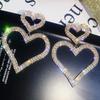 Elegant Women Rhinestone Heart Teardrop Dangle Ear Drop Earrings Party Jewelry