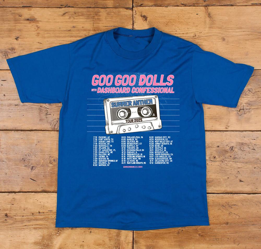 Goo Goo Dolls Summer Anthem Tour 2025 T Shirt Blue All Size S-5Xl AR1422 Unisex T-Shirt M