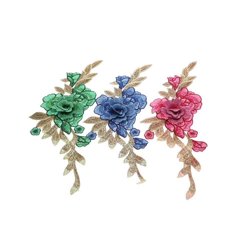DIY Cheongsam 3D Flower Floral Rose Trimmings Sewing Peony Clothes Accessories Patch Applique Embroidery
