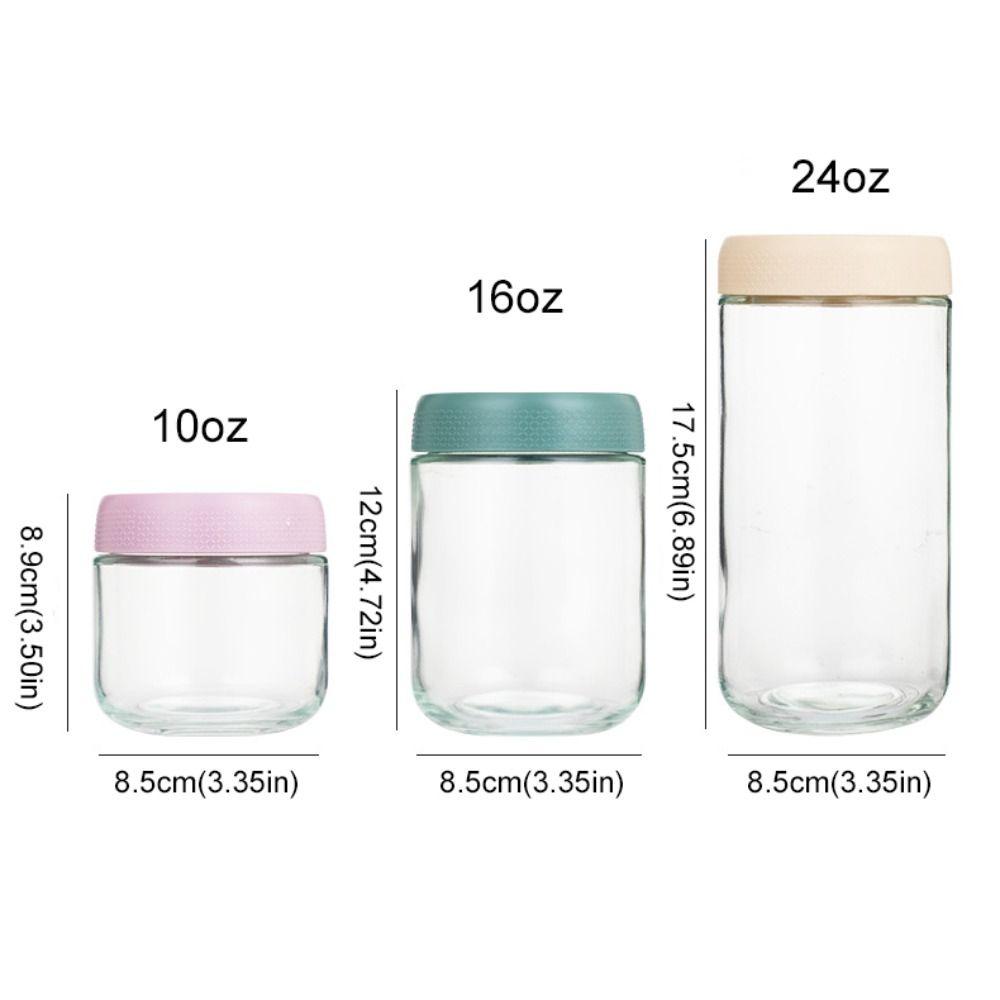 6Pcs 10/16/24 Oz Overnight Oat Jar Glass Mason Jars Fresh-keeping Jar  Yogurt