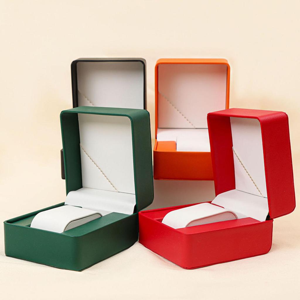 Single Watch Box With Pillow PU Wristwatch Display Case Organizer For Men Women Watch Jewelry Bracket Storage Gift Box