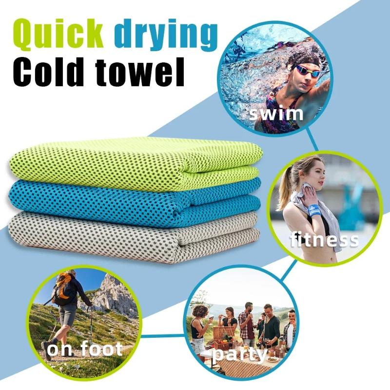 Ice silk cool quick drying and sweat absorbing face towel, men's and women's outdoor sports sun protection and cooling towel