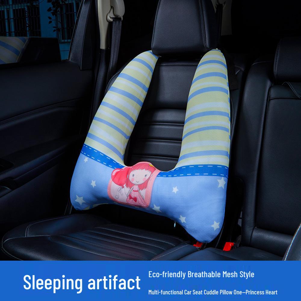 Children's Cartoon Car Headrest Neck Pillow & Lumbar Support Cushion