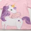 Unicorn Pattern Knit T-Shirts for Girls - European & American Style, Short-Sleeved, Perfect for Summer