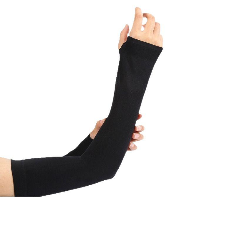 Custom UV Protection Ice Silk Arm Sleeves for Men & Women – Long, Solid Color, Summer Outdoor Wear