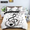 Music Notes Duvet Cover For Boys,Girls Room Decor Rock Music Themed Comforter Cover Musical Pattern Bedding Set Full Queen Size