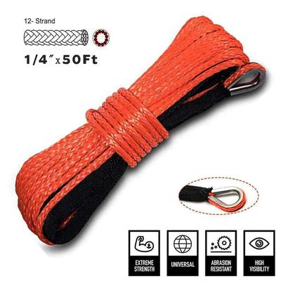 Corde en Nylon de corde de treuil électrique de 8300lbs corde de Fiber de haute résistance 6.5mm x 15m sangle de remorquage de corde de remorquage de voiture