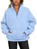 2026 Autumn/Winter Women's Casual Stand-Collar Fleece Sweatshirt with Pockets and Zipper.
